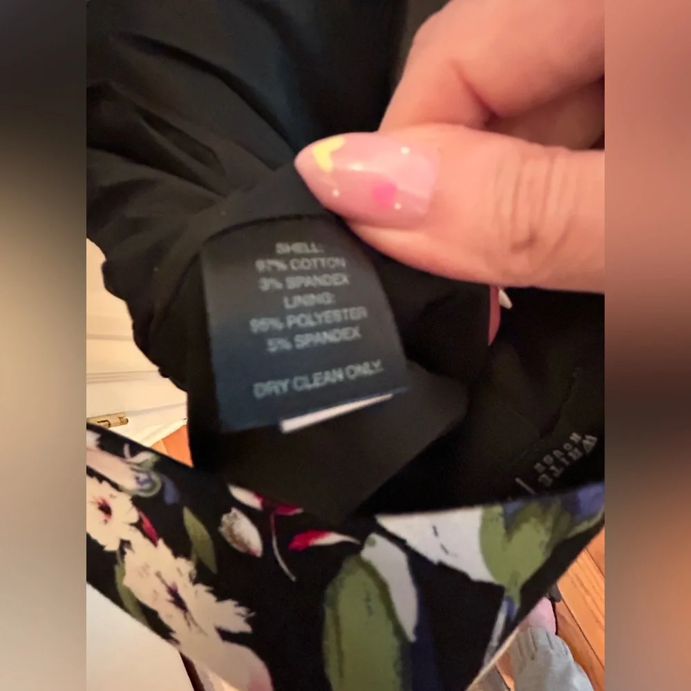 White House Black Market fit flare midi dress Floral Sz 4 Pockets - Picture 8 of 11